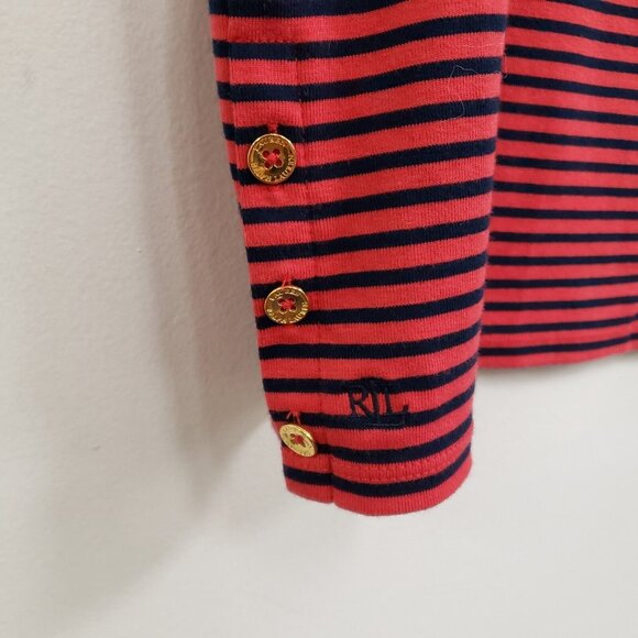 Lauren Ralph Lauren Womens Preppy Nautical Striped Top Size 2X Red Fishermancore - Picture 3 of 9
